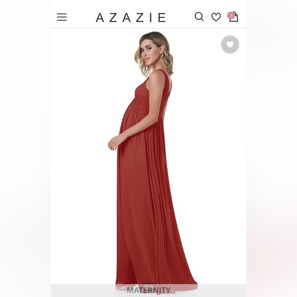Azazie Bridesmaid Dress Terracotta (Maternity) - Size A14 - Free Shipping - Picture 4 of 7